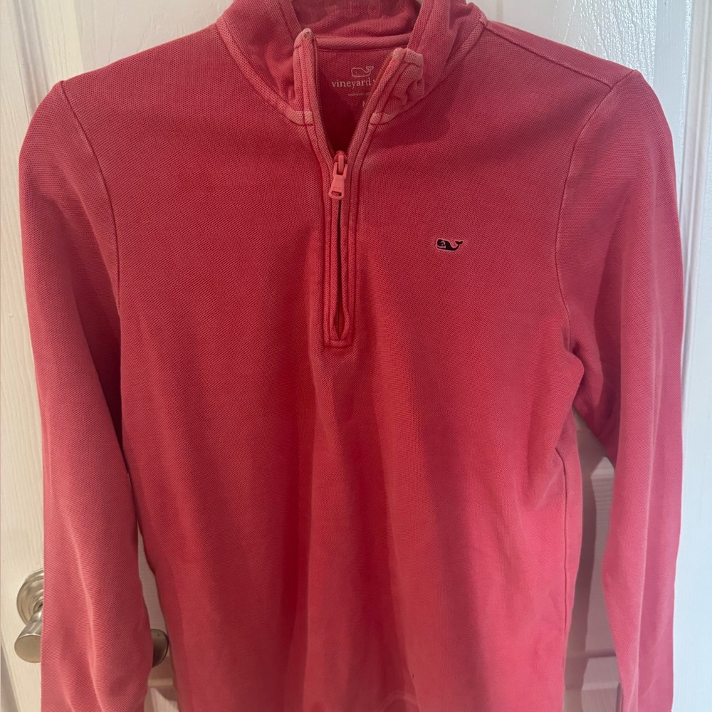 Vineyard Vines Kids' Half-Zip Sweatshirt in Coral
